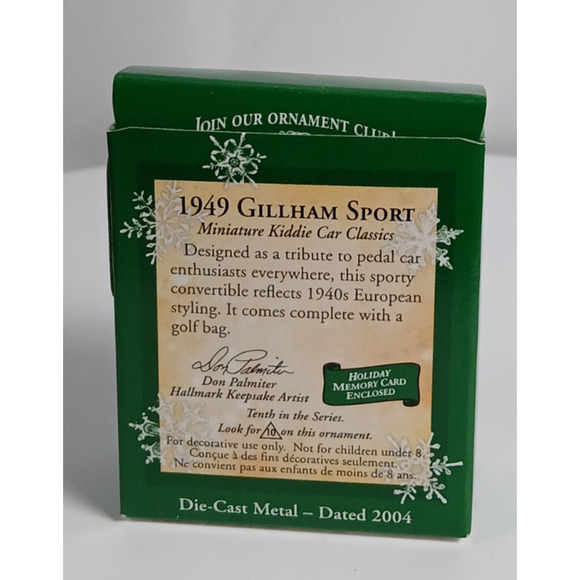 Hallmark Keepsake 1949 Gillham Sport Miniature Car Ornament 2004 - Picture 12 of 12